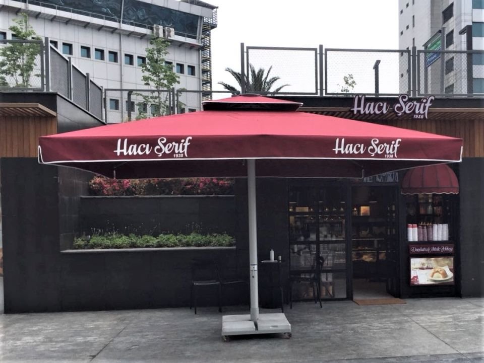 3.5x4.5 Dikdörtgen Teleskopik Cafe Şemsiyesi