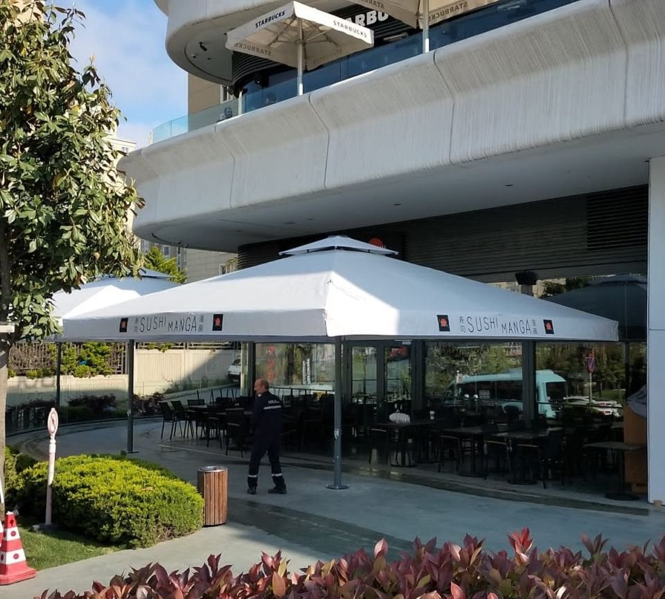 5x5 Kare Teleskopik Cafe Şemsiyesi