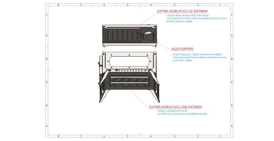 Hot Tent Inox Stove Portable Katlanabilir Kamp Sobası