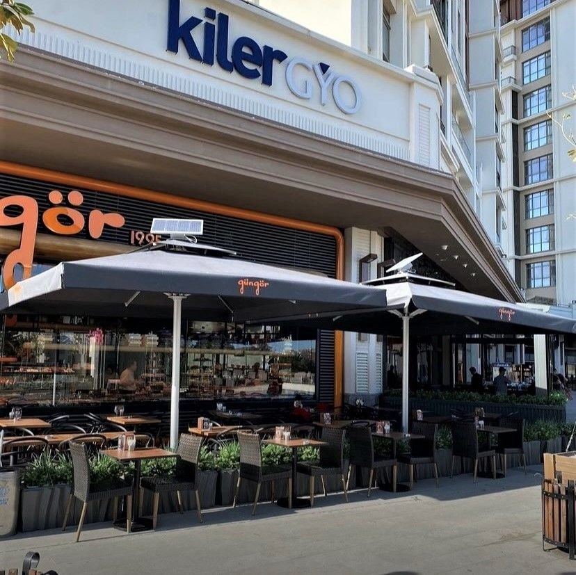 3.5x4.5 Dikdörtgen Teleskopik Restaurant Şemsiyesi