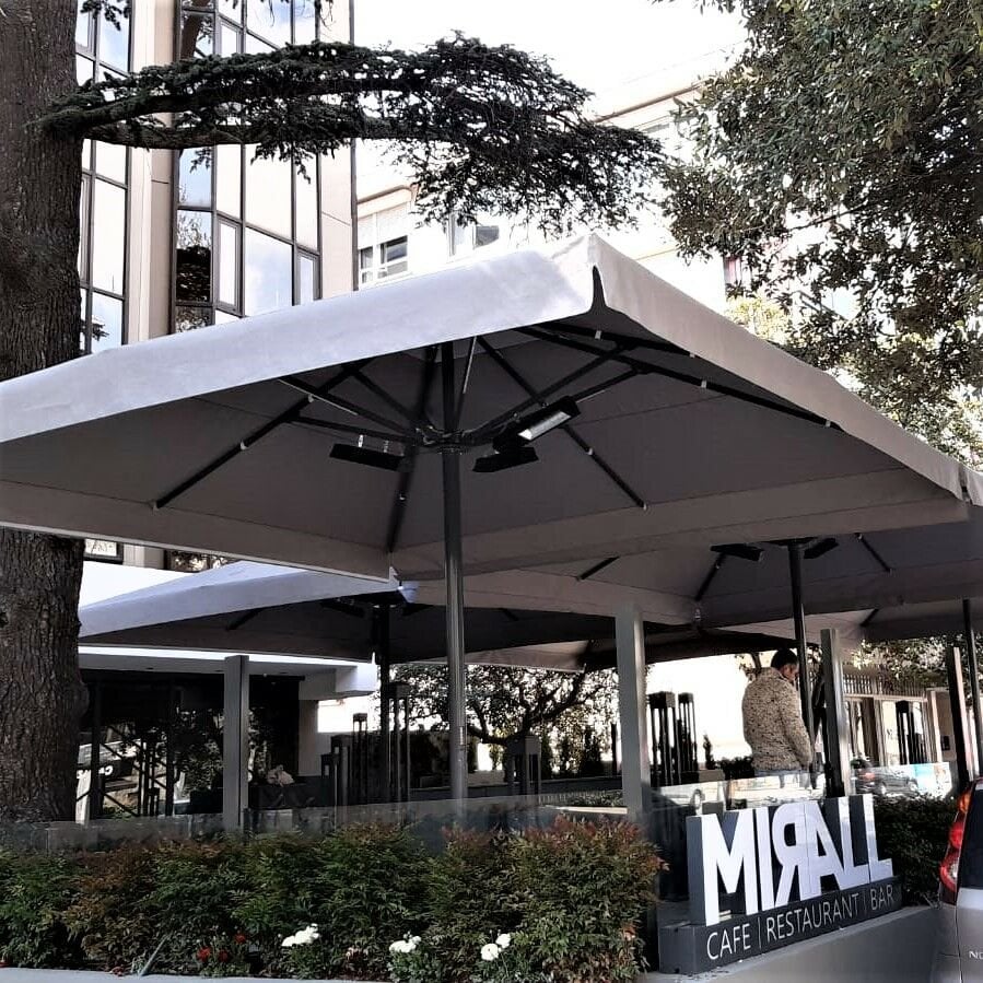 4.5x4.5 Kare Teleskopik Cafe Şemsiyesi