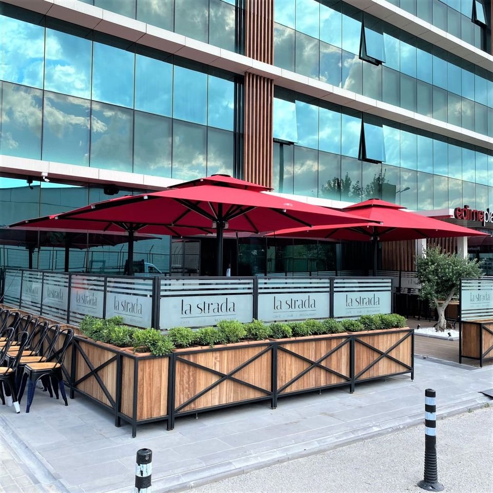 6x6 Kare Teleskopik Cafe Şemsiyesi