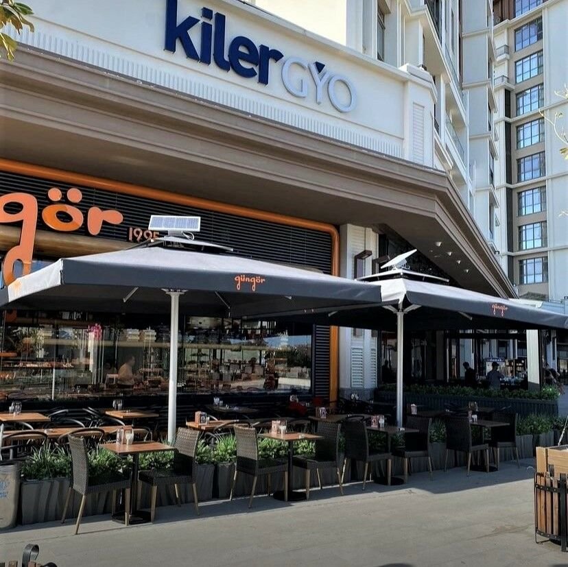 3x3.5 Dikdörtgen Teleskopik Restaurant Şemsiyesi